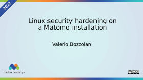 Linux security hardening on a Matomo installation by MatomoCamp Recordings