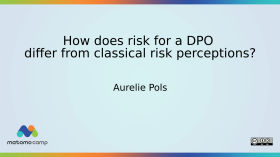 How does risk for a DPO differ from classical risk perceptions? by MatomoCamp Recordings